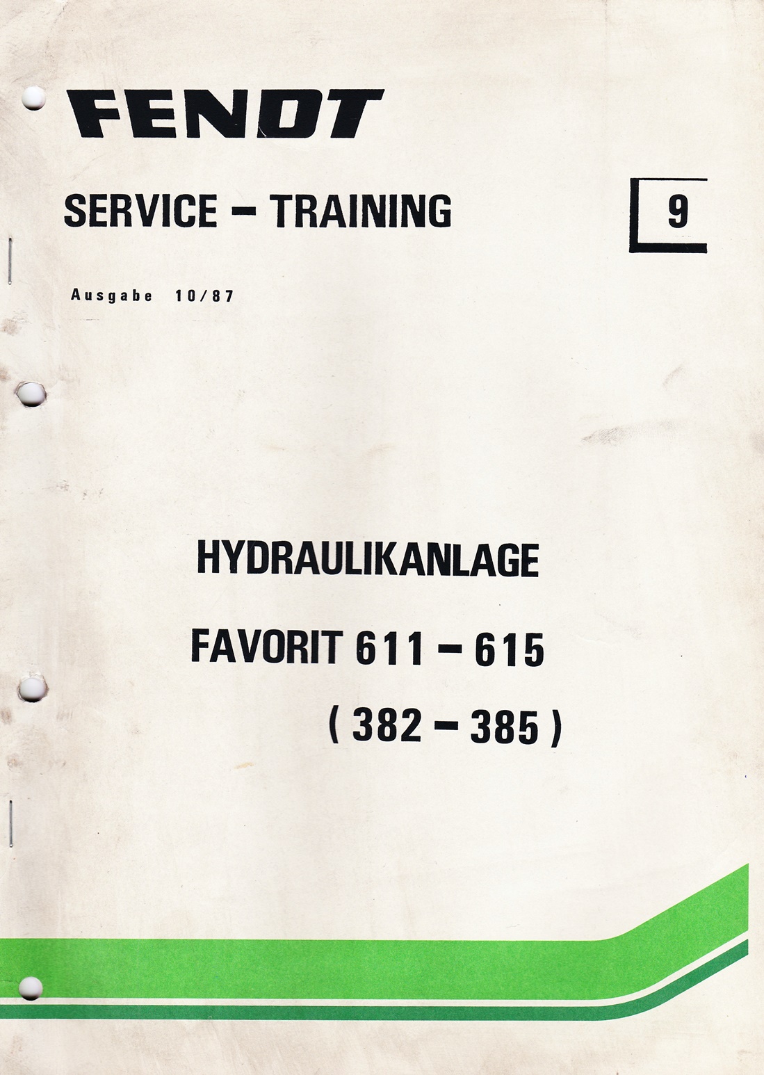 Fendt  Service und Training Nr.9, Hydraulikanlage Favorit 611 - 615